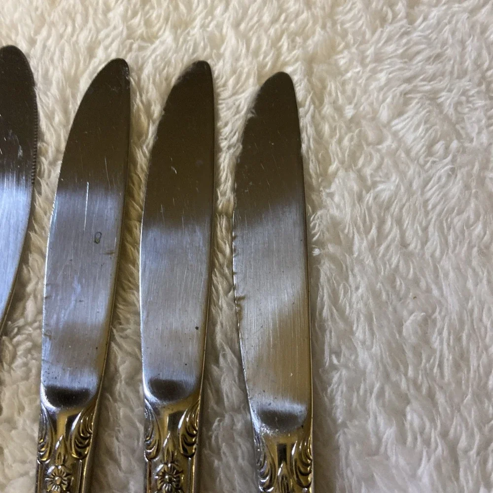 Rogers Stainless Flatware Dream Rose Dinner Knives‎ Knife Butter 8 5/8